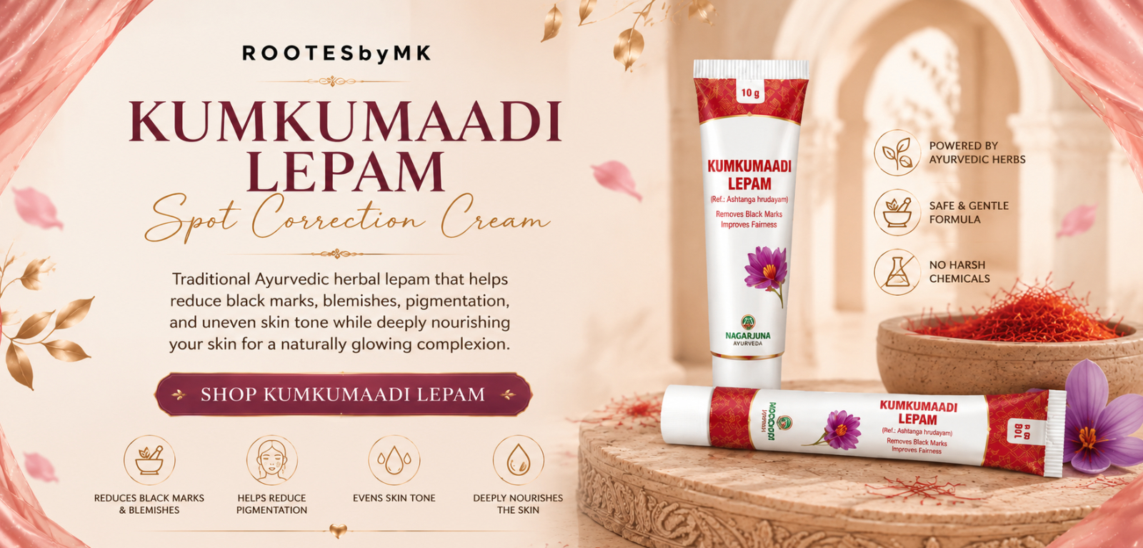 Kumkumadi Thailam Ayurvedic Night Serum by ROOTESbyMK
